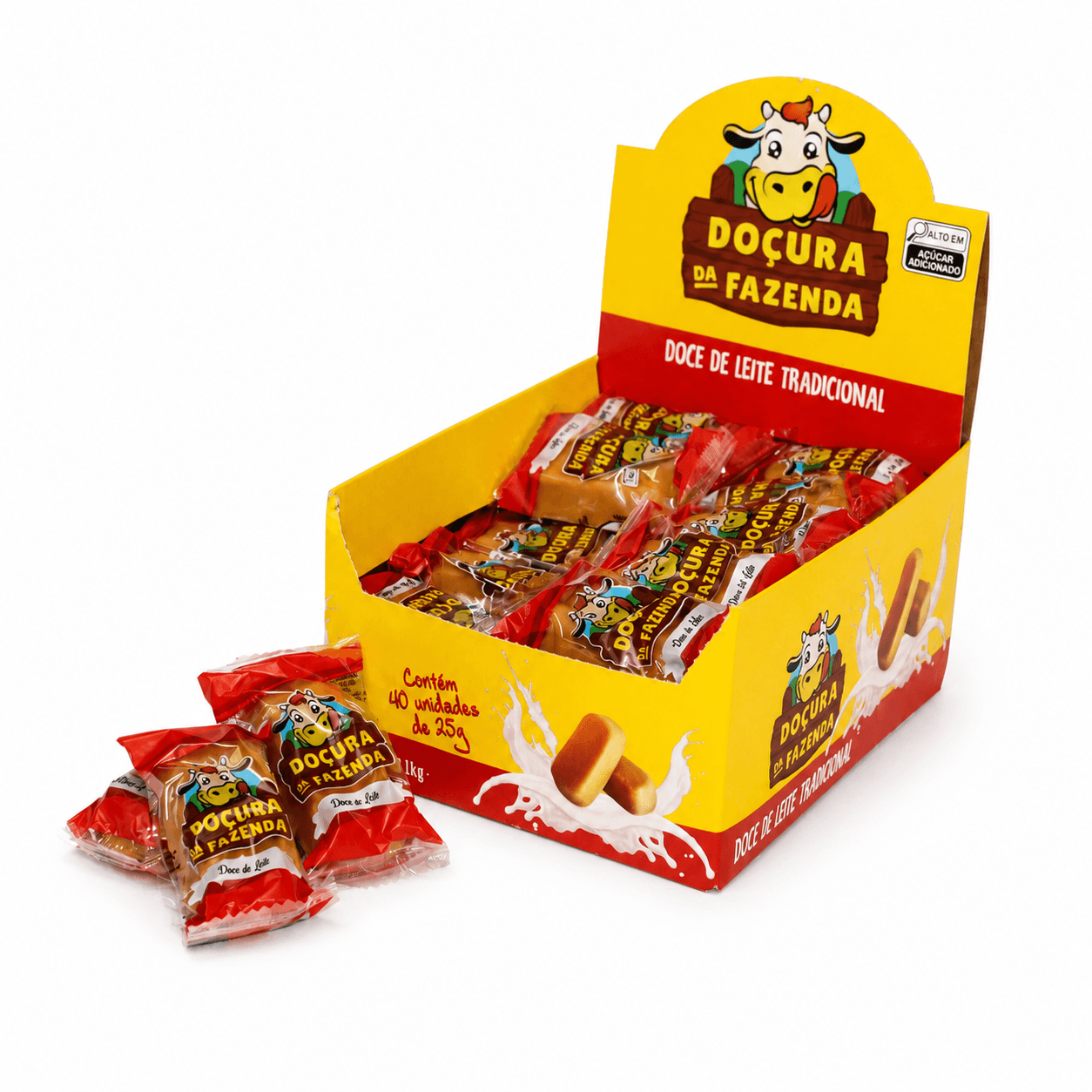 DOCE DE LEITE TRADICIONAL EM DISPLAY COM 40 UNIDADES DE 25g