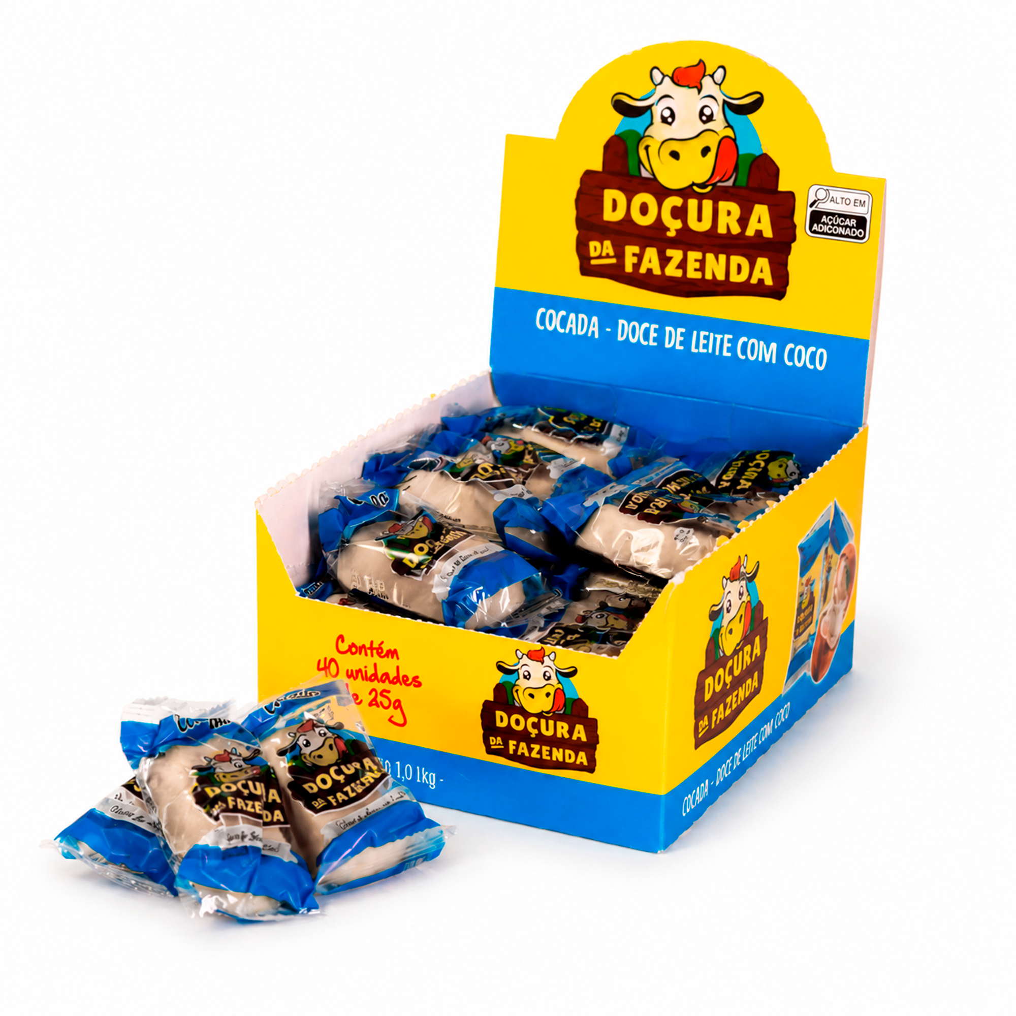 Display Cocada - Doce de Leite com Coco - 40 unidades de 25g
