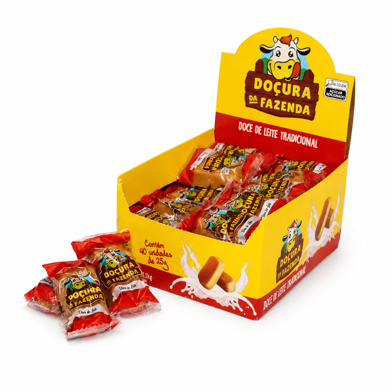 DOCE DE LEITE TRADICIONAL EM DISPLAY COM 40 UNIDADES DE 25g