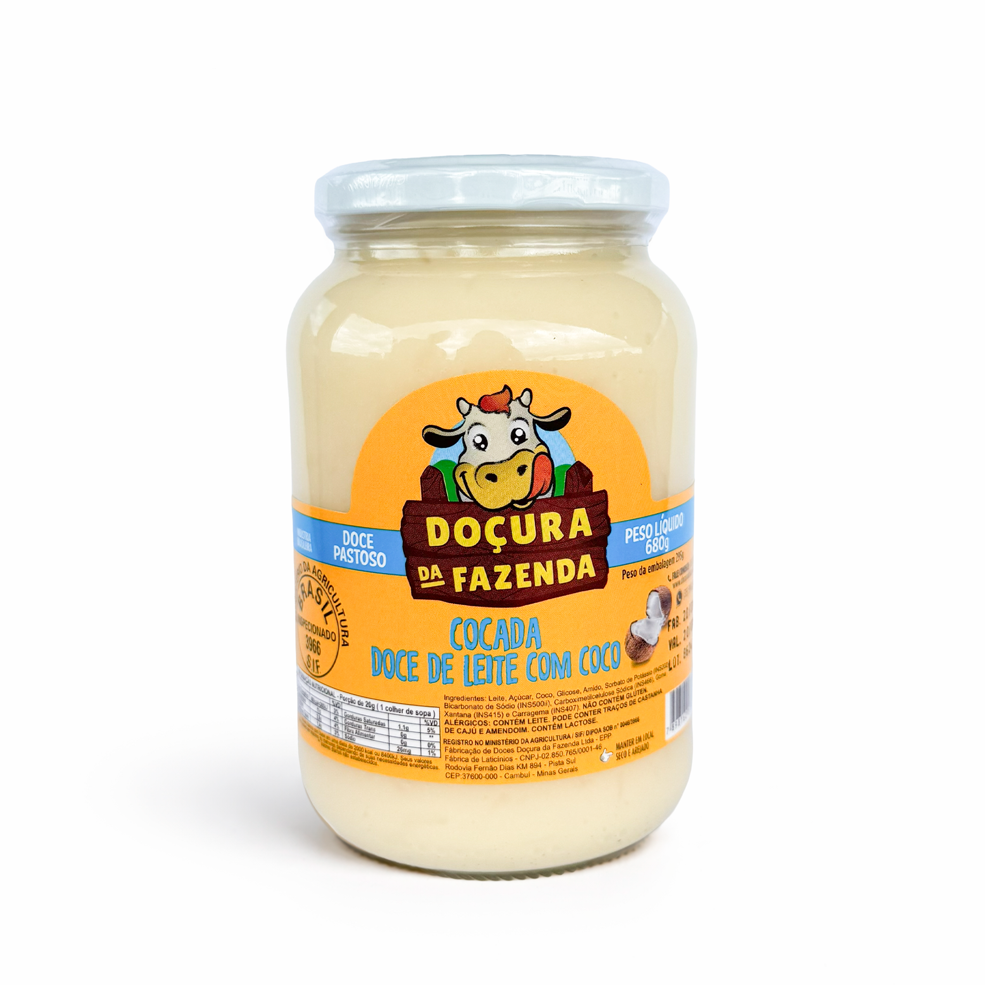 Cocada - Doce de Leite com Coco - Pastoso 680g