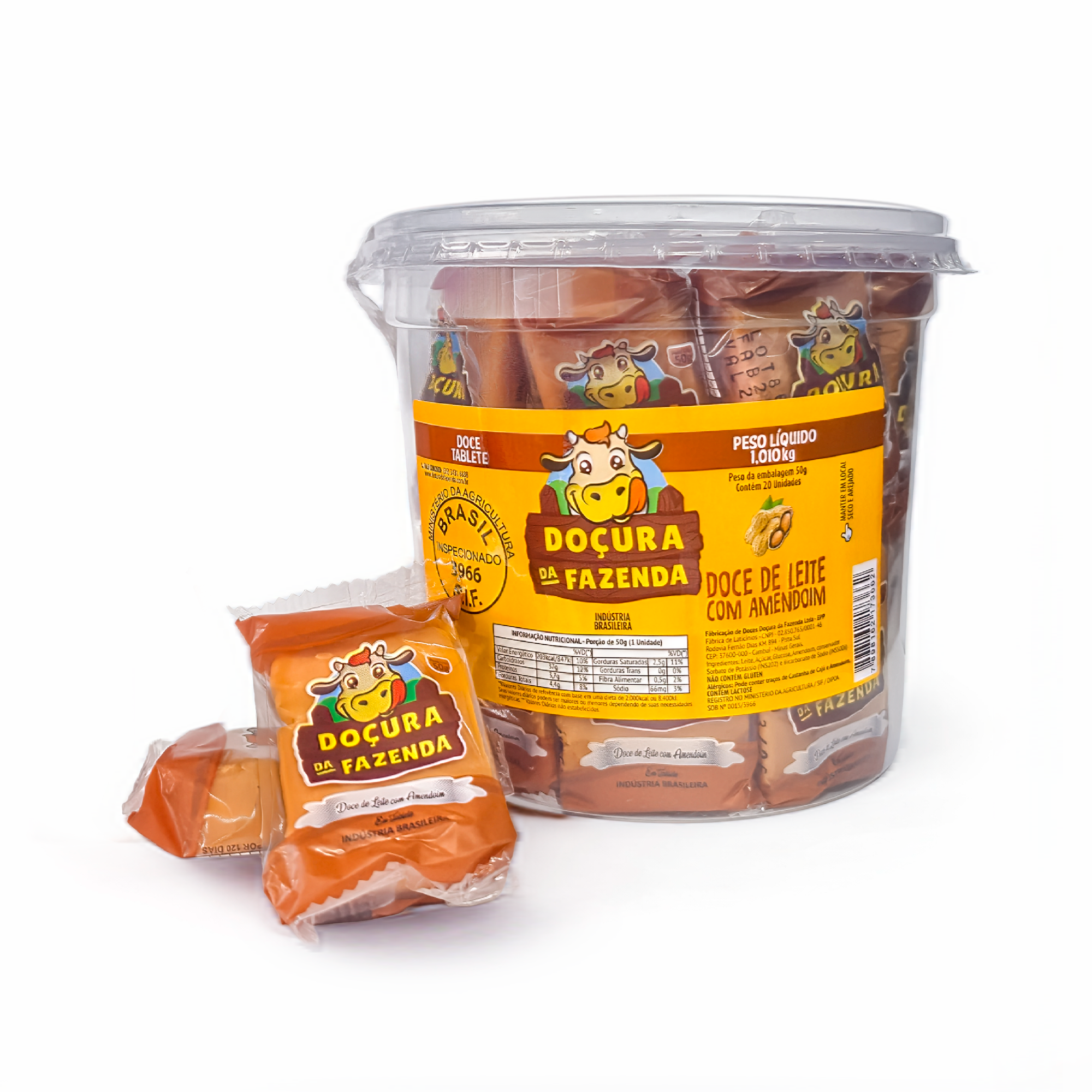 Doce de Leite com Amendoim - Pote 20 un. de 50g