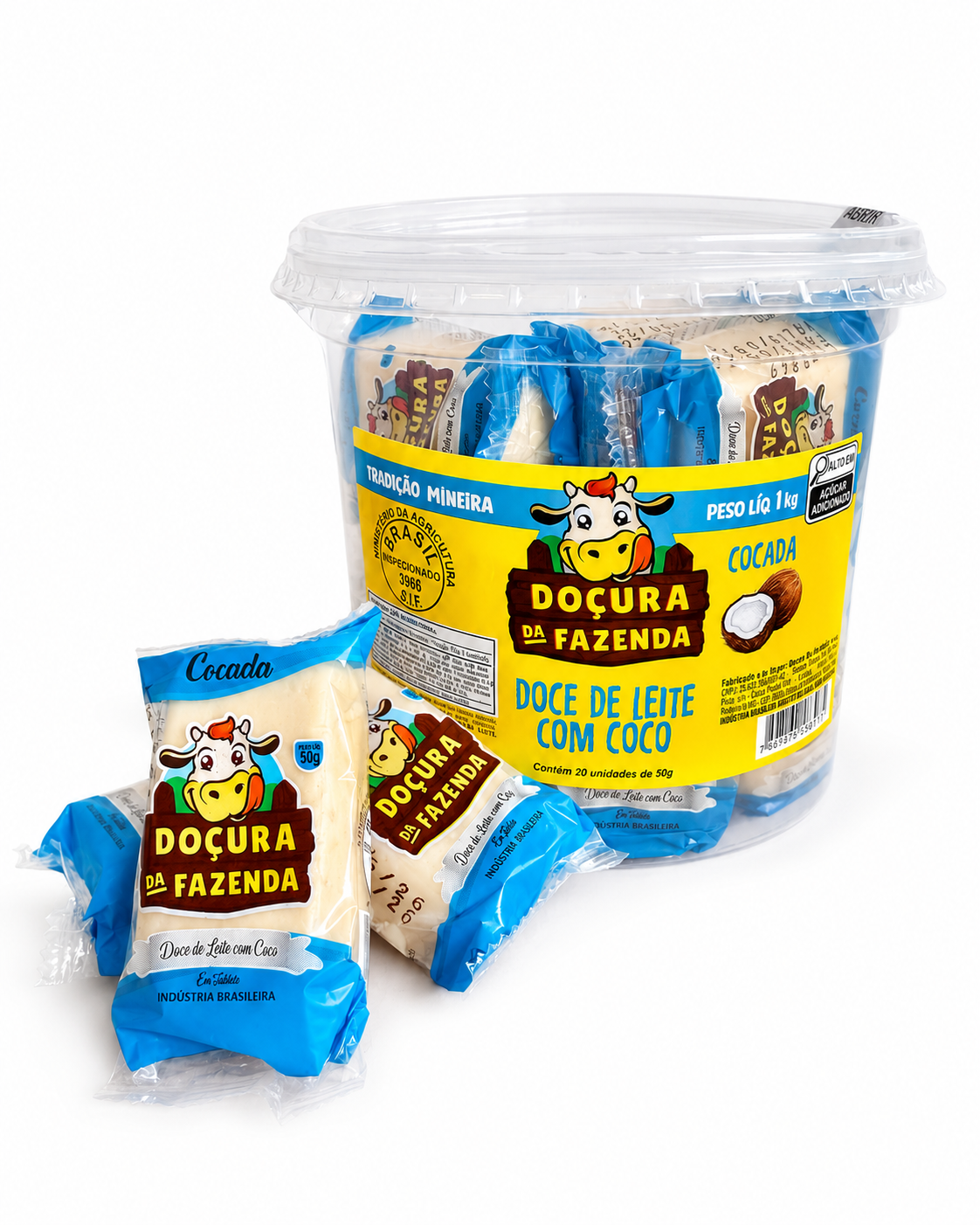 Cocada - Doce de Leite com Coco - Pote 20 un. de 50g